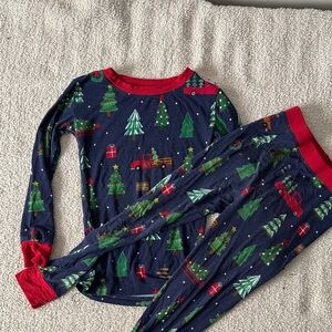 Little Sleepies Navy Pajama Set with Red Trim